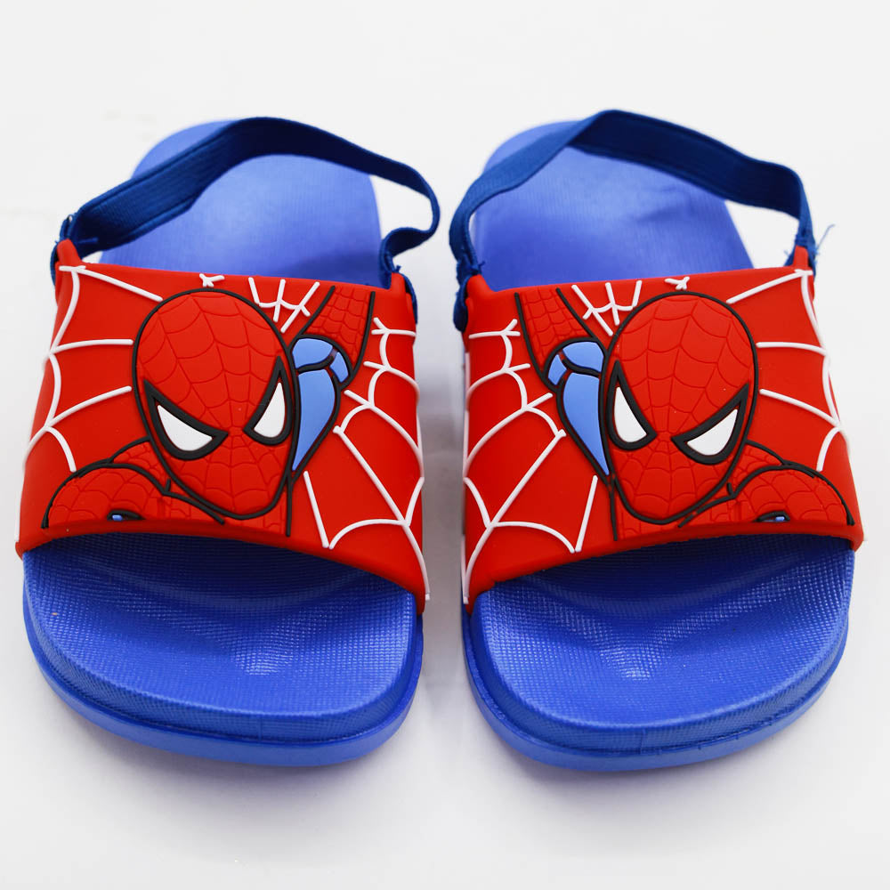 Blue Spiderman Theme Sliders With Elasticated Strap