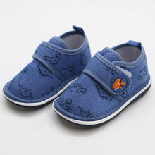 Load image into Gallery viewer, Blue Dino Printed Velcro Closure Chu Chu Music Shoes
