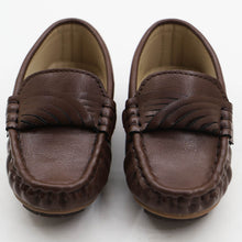 Load image into Gallery viewer, Brown &amp; White Solid Slip On Loafers
