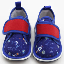 Load image into Gallery viewer, Blue &amp; Navy Space Velcro Closure Chu Chu Music Shoes
