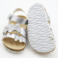 Load image into Gallery viewer, Pink &amp; Silver Butterfly Velcro Strap Sandals
