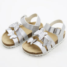 Load image into Gallery viewer, Pink &amp; Silver Butterfly Velcro Strap Sandals
