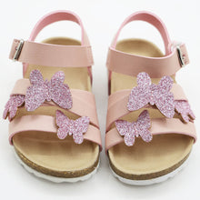 Load image into Gallery viewer, Pink &amp; Silver Butterfly Velcro Strap Sandals
