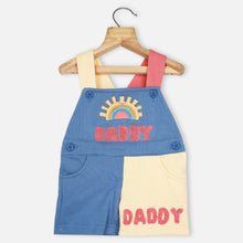 Load image into Gallery viewer, Colorblock Embroidered Dungaree With Half Sleeves White T-Shirt
