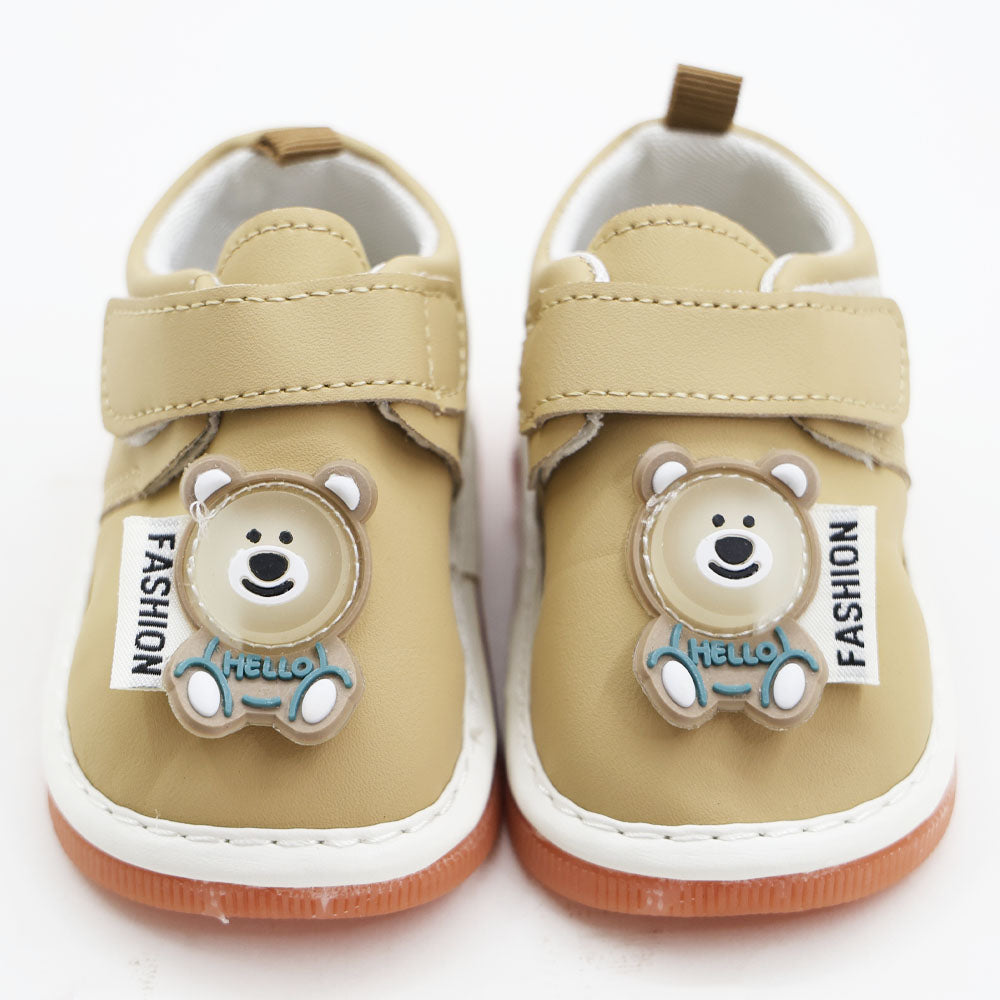 Beige Velcro Closure Chu Chu Music Shoes