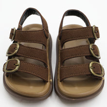 Load image into Gallery viewer, Brown Buckle Straps With Velcro Closure Sandals
