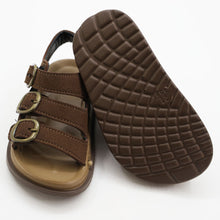 Load image into Gallery viewer, Brown Buckle Straps With Velcro Closure Sandals
