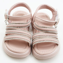 Load image into Gallery viewer, Pink &amp; White Straps With Velcro Closure Sandals
