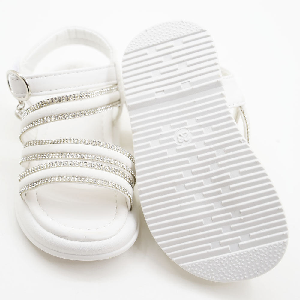 Pink & White Straps With Velcro Closure Sandals