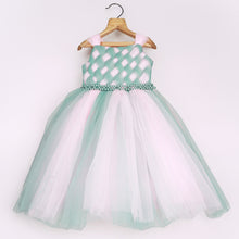 Load image into Gallery viewer, Pink Weave Yoke Ball Party Gown With Belt &amp; Plastic Boning

