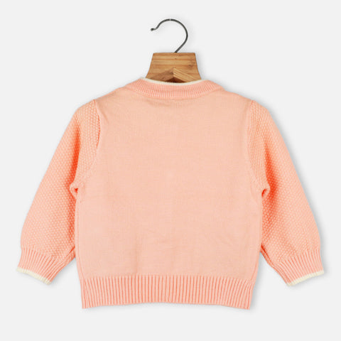 Peach Full Sleeves Sweaters