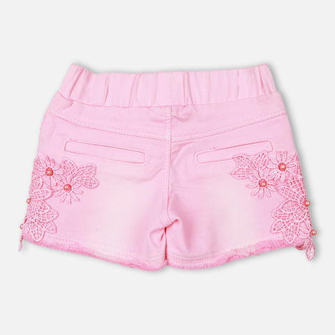 Pink Embellished Shorts