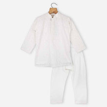 Load image into Gallery viewer, Lakhnavi Embroidered Kurta With Pajama- White
