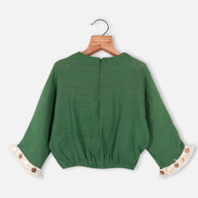 Load image into Gallery viewer, Green Embellished Crop Top
