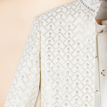 Load image into Gallery viewer, Ivory Sequins Embroidered Jacket With Kurta &amp; Pant
