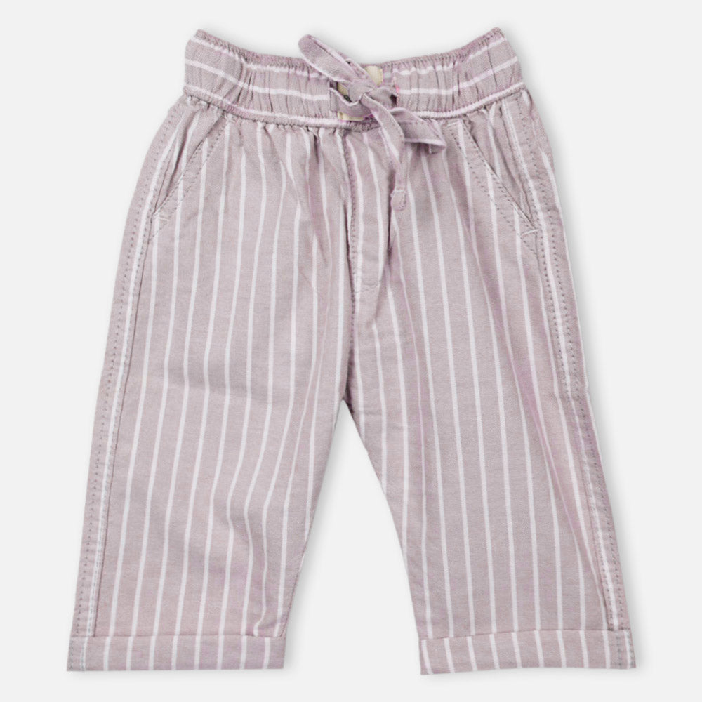 Lavender Striped Printed Cotton Pants