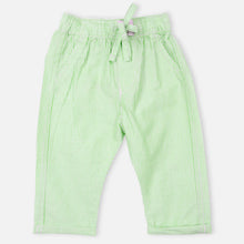 Load image into Gallery viewer, Green Striped Elasticated Waist Cotton Pants
