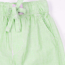Load image into Gallery viewer, Green Striped Elasticated Waist Cotton Pants
