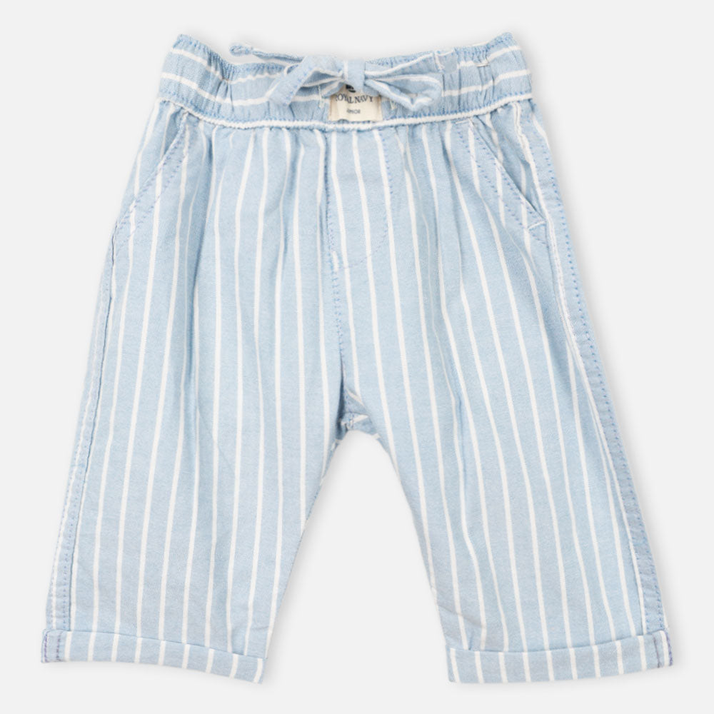 Blue Striped Printed Cotton Pants