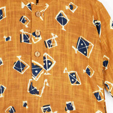 Load image into Gallery viewer, Mustard Kite Theme Full Sleeves Cotton Kurta With Dhoti
