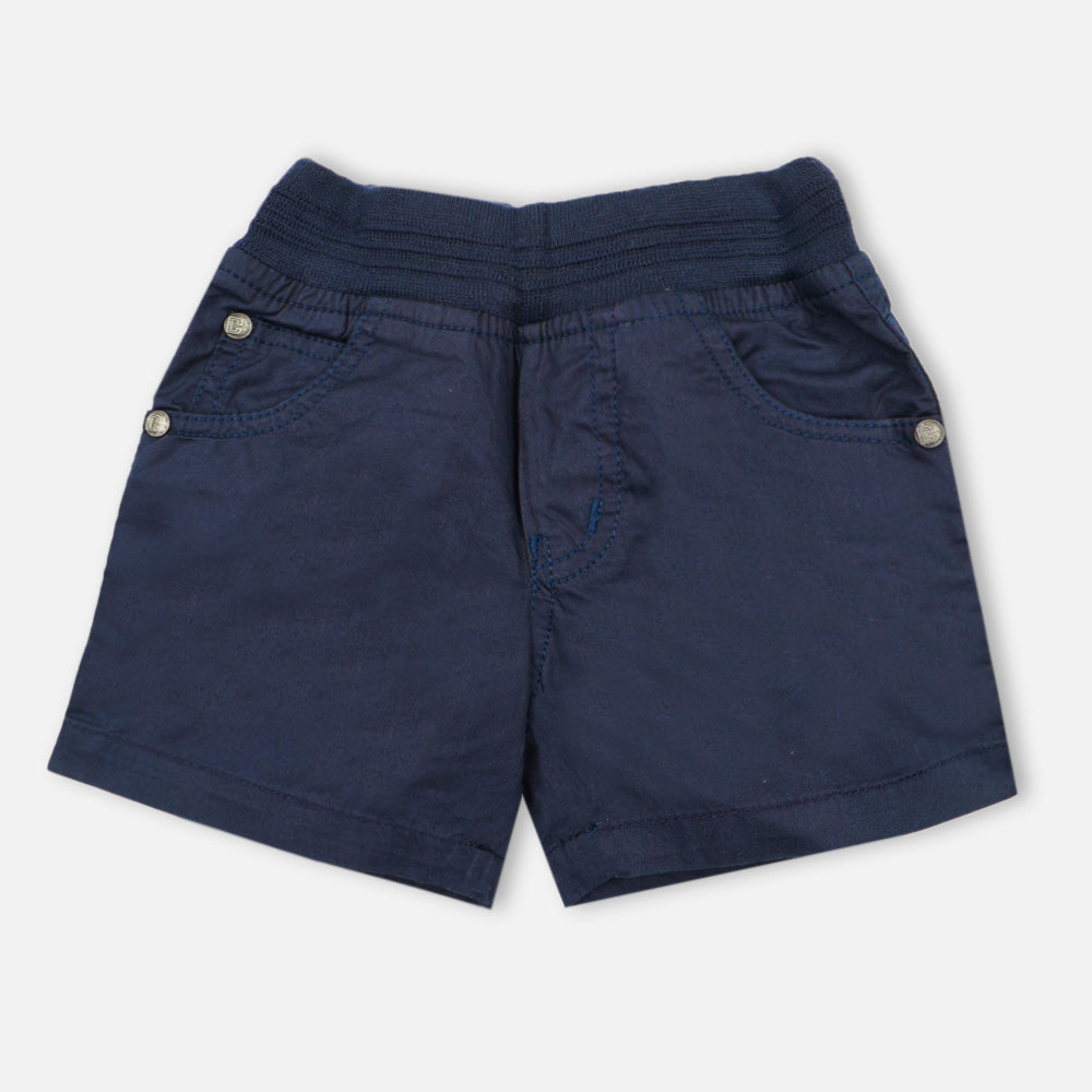 Blue Rib Waistband Shorts