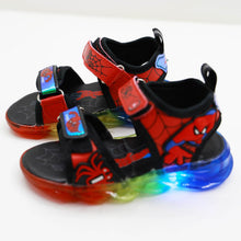 Load image into Gallery viewer, Red Spiderman Theme Velcro Straps With LED Light-Up Sandals
