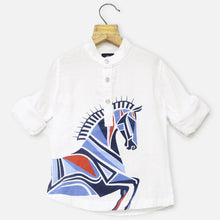Load image into Gallery viewer, White Printed Full Sleeves Kurta
