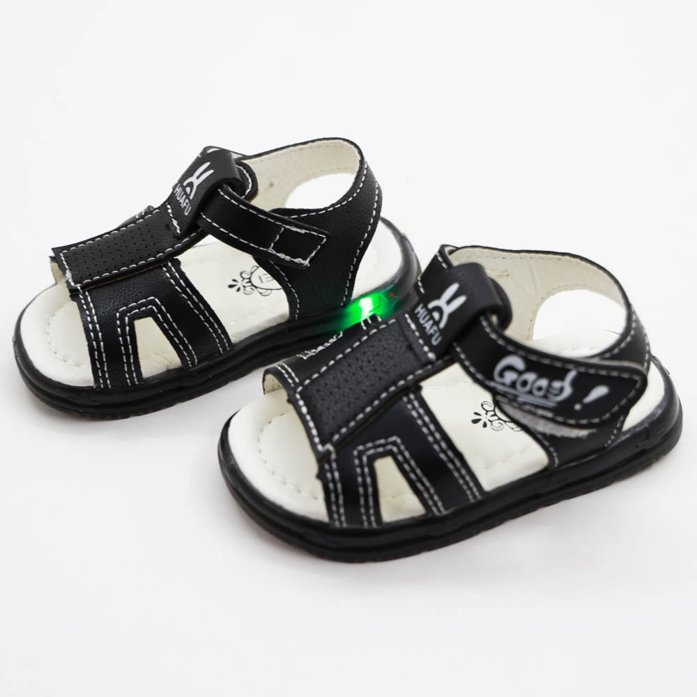 Velcro Straps With LED Light-Up Sandals- Black, Brown & White