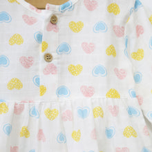 Load image into Gallery viewer, White Heart Printed Full Sleeves Dress
