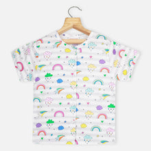 Load image into Gallery viewer, Rainbow Theme Half Sleeves Cotton Night Suit
