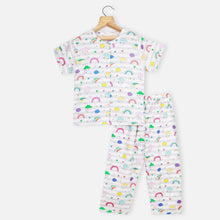 Load image into Gallery viewer, Rainbow Theme Half Sleeves Cotton Night Suit
