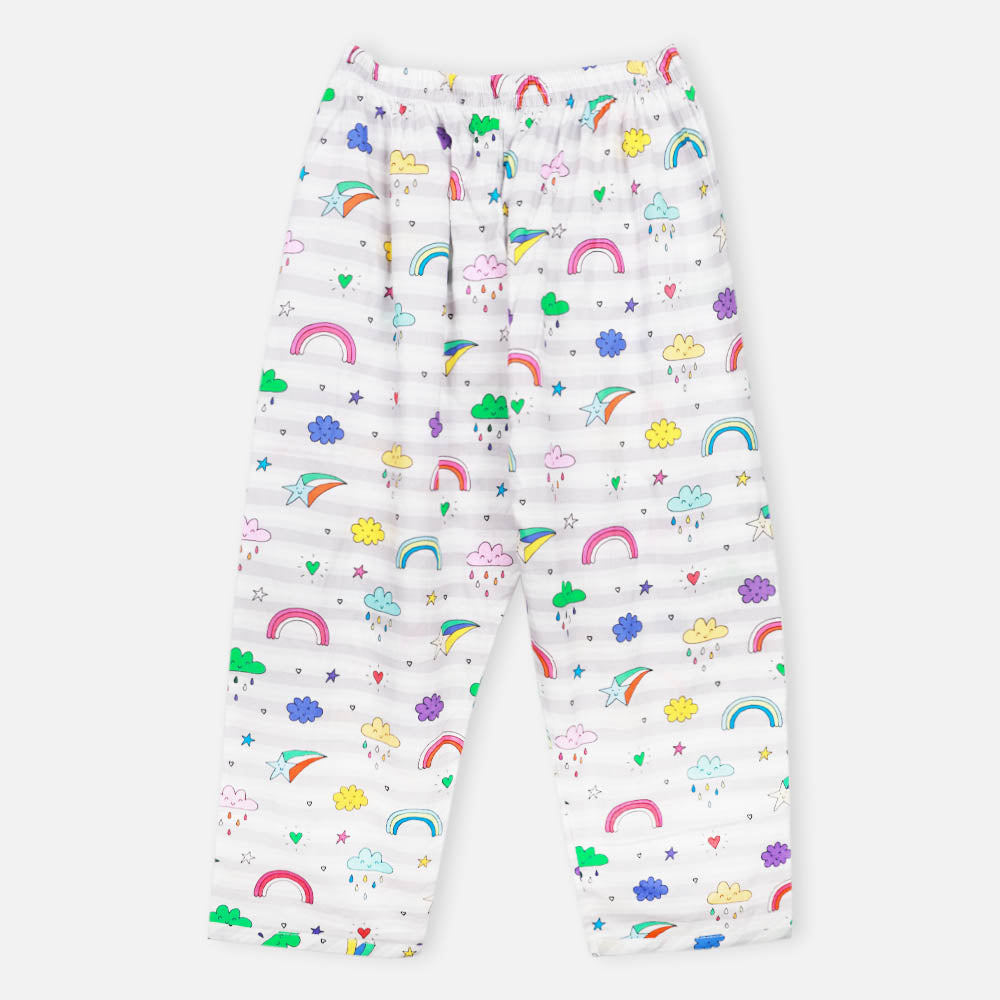 Rainbow Theme Half Sleeves Cotton Night Suit
