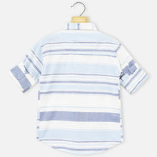 Load image into Gallery viewer, Blue Striped Cotton Full Sleeves Shirt
