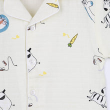 Load image into Gallery viewer, Yellow Animal Theme Half Sleeves Muslin Cotton Night Suit
