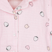 Load image into Gallery viewer, Pink Heart Theme Half Sleeves Muslin Cotton Night Suit
