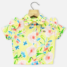 Load image into Gallery viewer, Green &amp; Yellow Collar Neck Top
