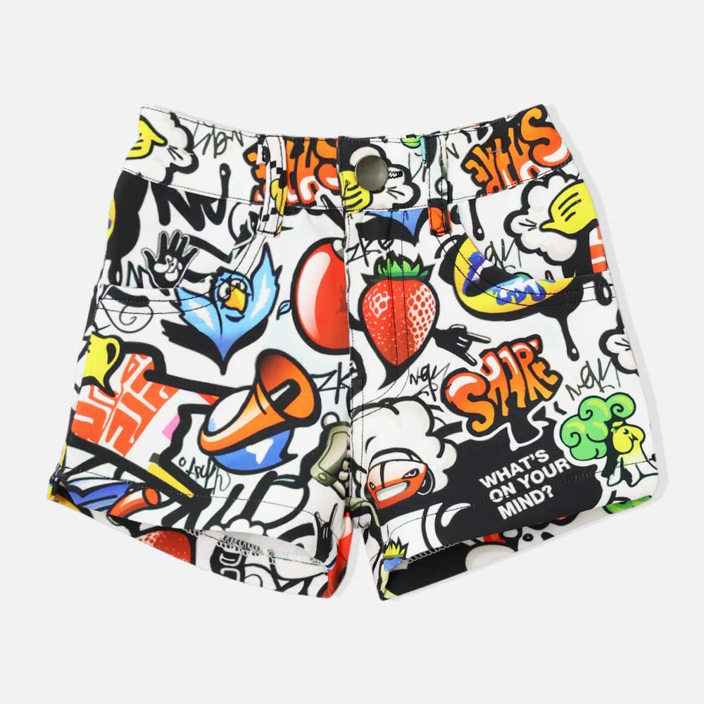 Multi Color Graphic Printed Shorts