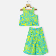 Load image into Gallery viewer, Neon Tropical Printed Crop Top With Palazzo Pant
