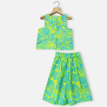 Load image into Gallery viewer, Neon Tropical Printed Crop Top With Palazzo Pant
