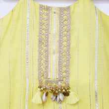 Load image into Gallery viewer, Yellow Embellished Kurta With Sharara &amp; Dupatta
