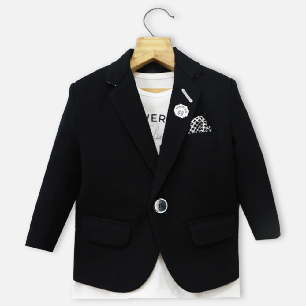 Black Blazer With White T-Shirt