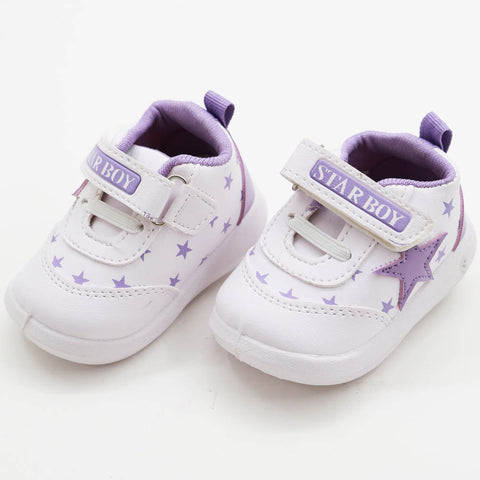 Purple Star Printed Velcro Closure Chu Chu Music Shoes