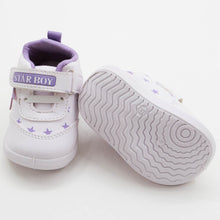 Load image into Gallery viewer, Purple Star Printed Velcro Closure Chu Chu Music Shoes
