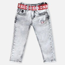 Load image into Gallery viewer, Grey Elasticated Waist Denim Pants With Belt
