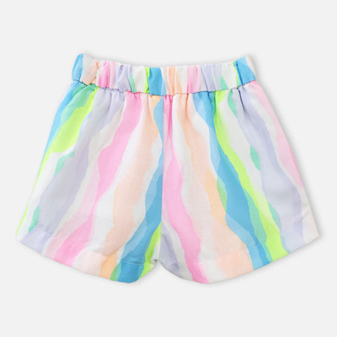 Colorful Striped Elasticated Waist Shorts