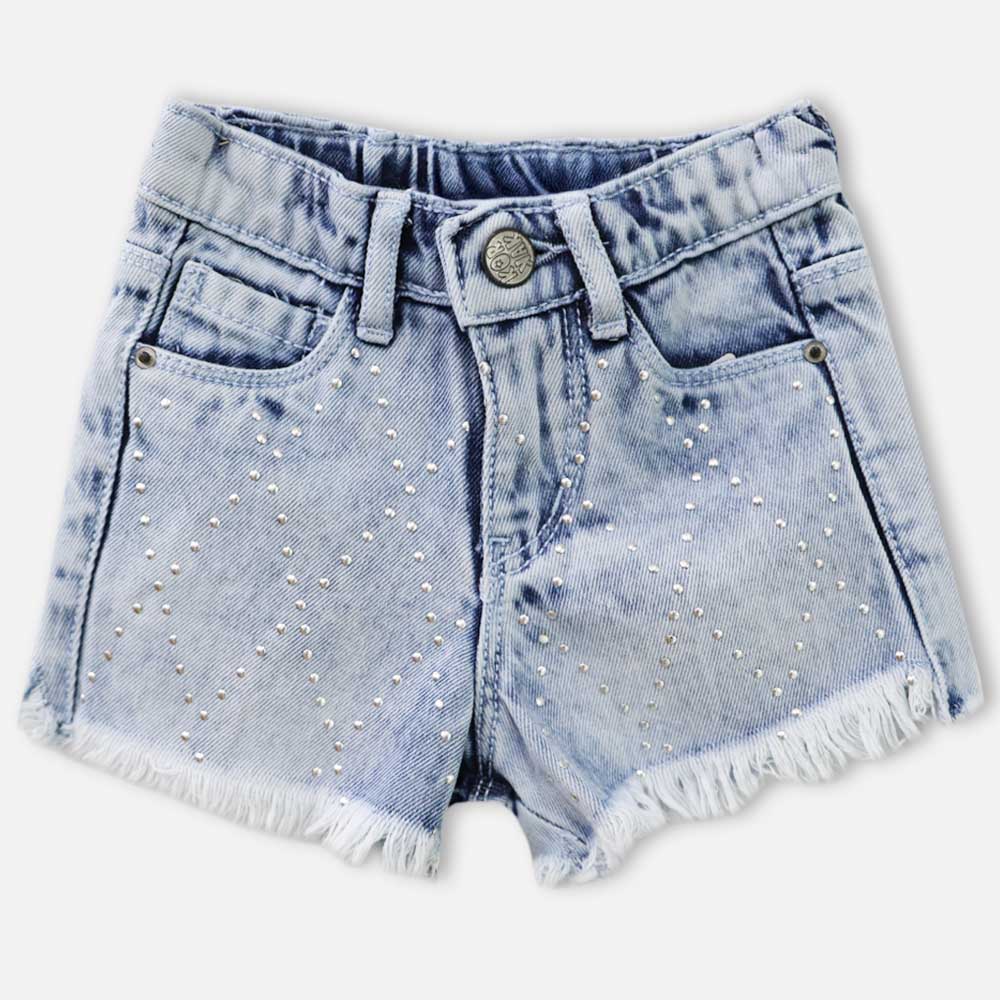 Blue Denim Shorts Elasticated Waist