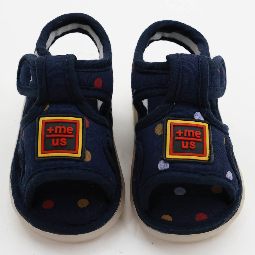 Navy Blue Velcro Strap Sandals With Chu Chu Music Sound