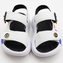 Load image into Gallery viewer, Black &amp; White Buckle Straps With Velcro Closure Sandals
