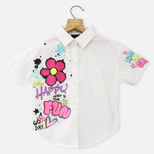 Load image into Gallery viewer, White Printed Half Sleeves Shirt
