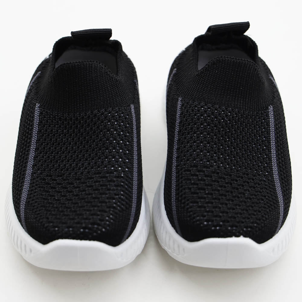 Black & White Mesh Slip On Sneakers